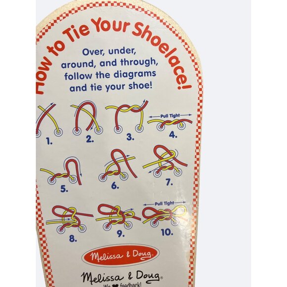 Melissa & Doug Learn to Lace and Ties Wood Shoe - Picture 10 of 11